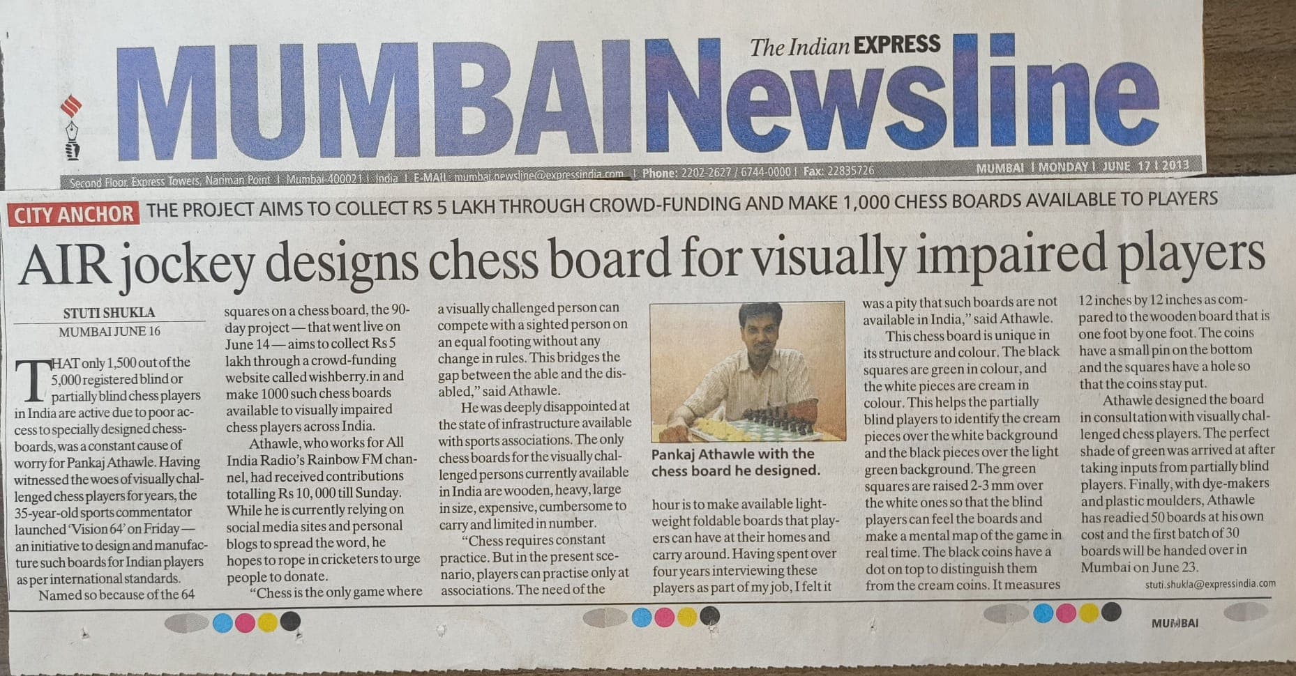 AIR Jockey Designs Chess Board — Mumbai Newsline