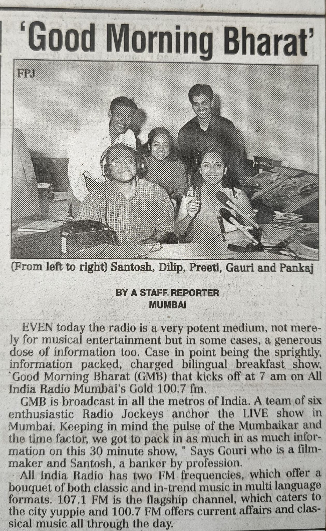 Good Morning Bharat — AIR Mumbai's Gold 100.7 FM