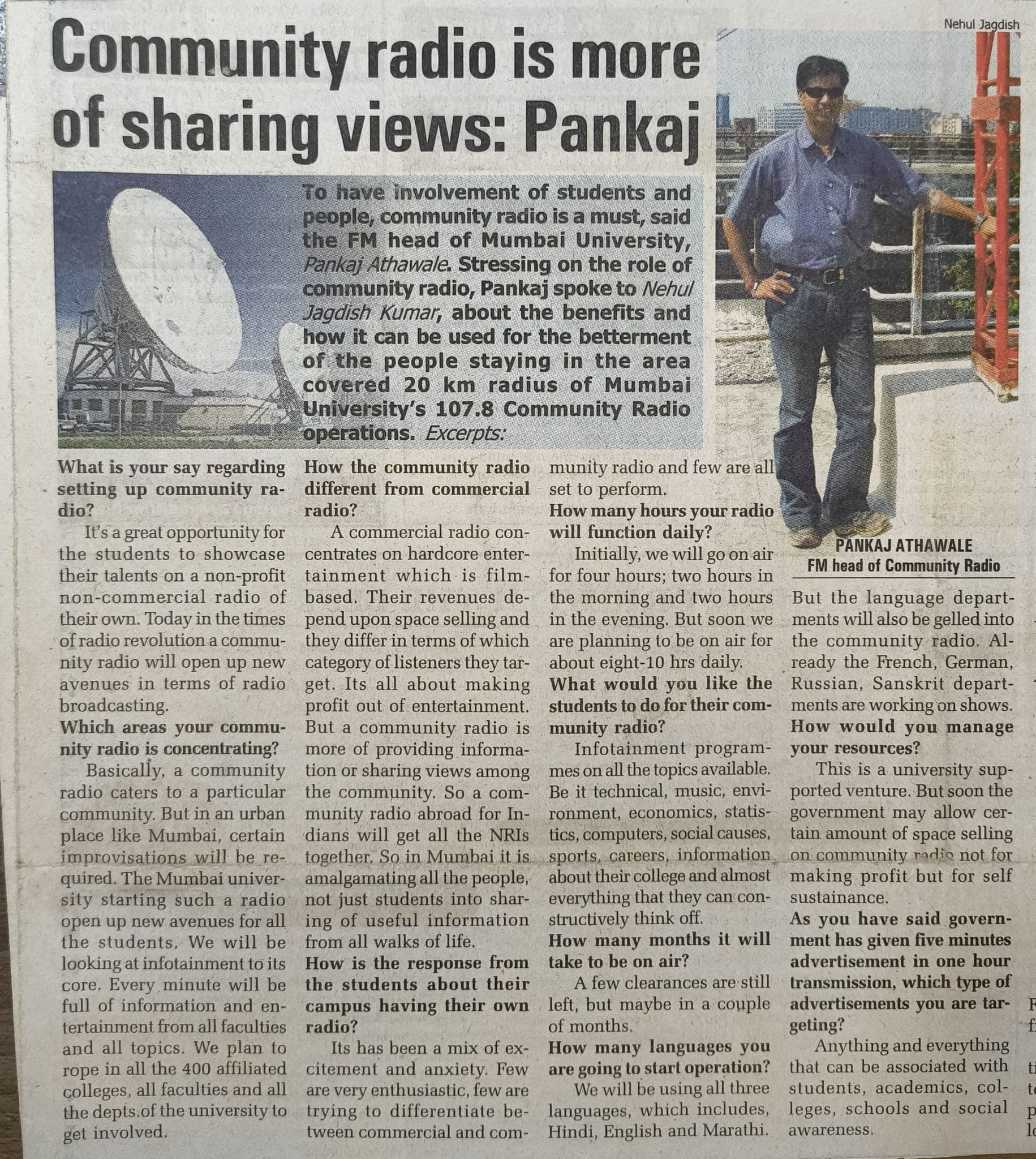 Community Radio is More of Sharing Views: Pankaj