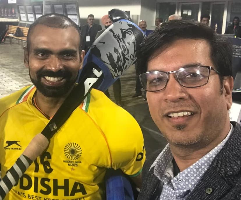 With Hockey Legend